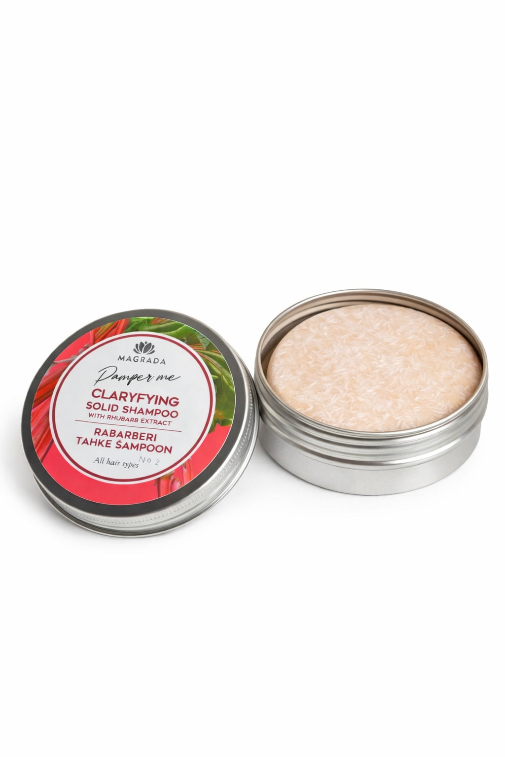 Clarifying Solid Shampoo With Rhubarb Extract